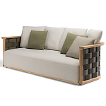 Дизайнерский уличный диван из массива дерева с плетеной спинкой PALINFRASCA Sofa варинант исполнения - 19 | Loft Concept в Орле