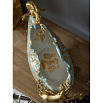 Чаша голубого цвета с оранментом и и бронзовыми фигурами леопардов Eden Garden варинант исполнения - 9 | Loft Concept в Орле