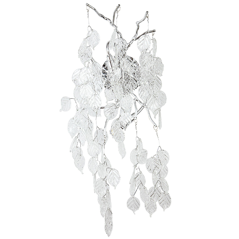 Бра с хрустальными подвесками в виде листьев Fairytree Leaves Silver Wall Lamp Прозрачный Серебряный Бра с хрустальными подвесками в виде листьев Fairytree Leaves Silver Wall Lamp Прозрачный Серебряный в Орле | Loft Concept