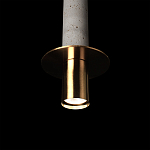Подвесной светильник с узким цилиндрическим плафоном и золотым металлическим декором Concrete Pipe варинант исполнения - 16 | Loft Concept в Орле