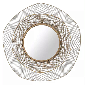 Зеркало круглое в плетеной железной раме Iron Mesh