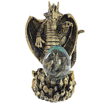 Декоративная статуэтка Дракон и стеклянное яйцо Dragon and Glass Egg Gold Black варинант исполнения - 2 | Loft Concept в Орле