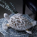 Статуэтка черепаха с ажурным панцирем и детализированной текстурой в белом цвете Marine Accessories варинант исполнения - 7 | Loft Concept в Орле