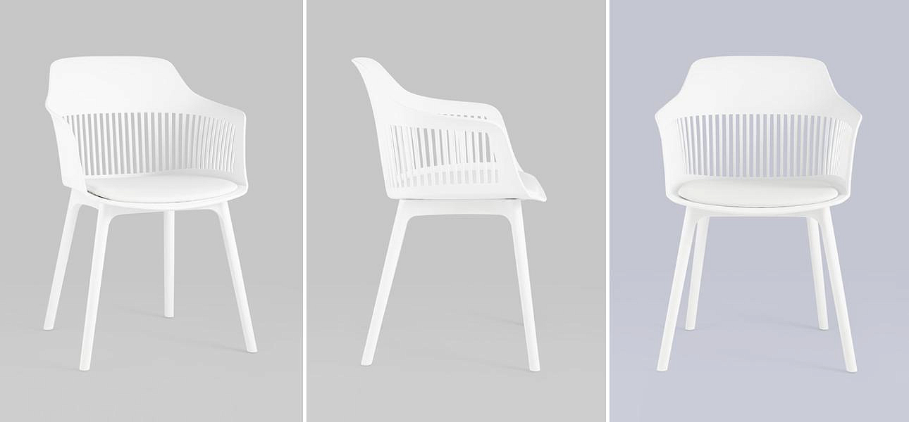 Стул Crocus Chair Белый цвет Подушка эко-кожа Стул Crocus Chair Белый цвет Подушка эко-кожа - Loft-Concept в Орле