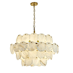 Люстра подвесная четырехъярусная с подвесками в форме дисков Cryptocrystalline Stone варинант исполнения - 8 | Loft Concept в Орле