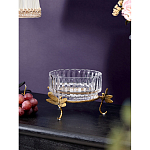 Чаша из прозрачного стекла на бронзовых ножках в виде стрекоз Eden Garden варинант исполнения - 2 | Loft Concept в Орле