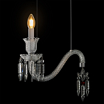 Подвесной светильник стеклянный в виде канделябра Curved Glass Chandelier варинант исполнения - 4 | Loft Concept в Орле