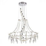 Люстра подвесная из металла с хрустальными прозрачными подвесками Quasar 81 варинант исполнения - 9 | Loft Concept в Орле