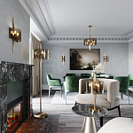 Бра с изогнутым плафоном на бронзовом основании с вертикальным декором из металлических трубок Sohne варинант исполнения - 2 | Loft Concept в Орле