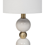 Лампа настольная с каркасом из мраморных шаров и белым абажуром Floor lamp Jewelry варинант исполнения - 2 | Loft Concept в Орле