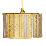 Люстра с золотым фактурным каркасом и тканевым абажуром Lustery Gold варинант исполнения - 3 | Loft Concept в Орле