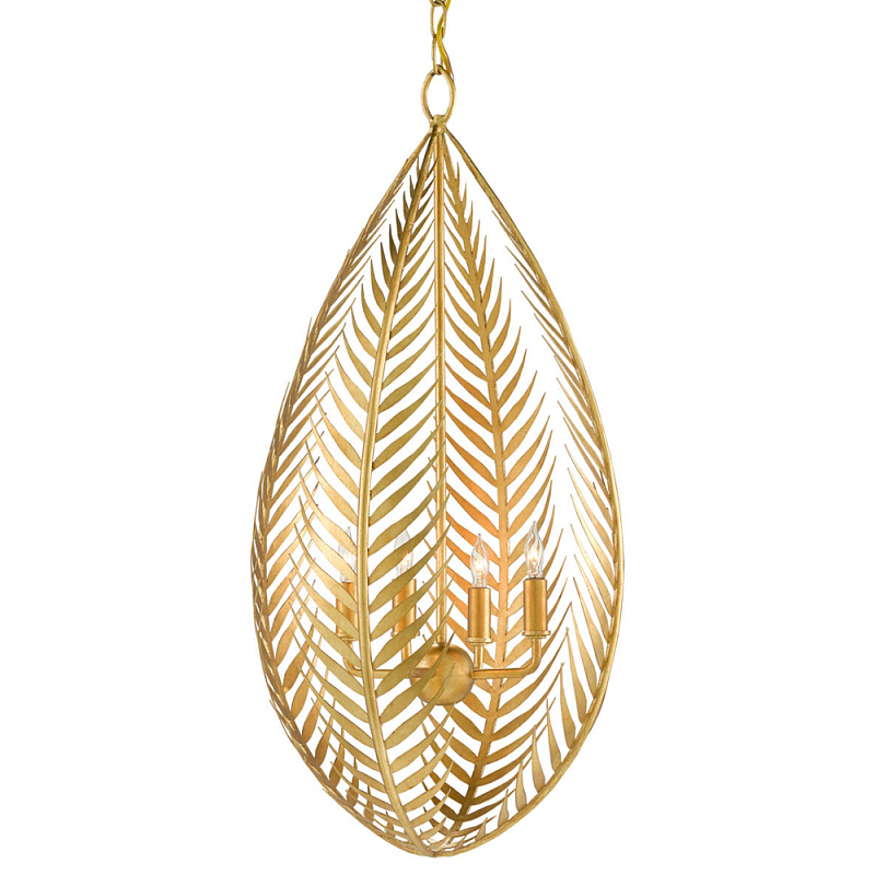 Люстра каплевидной формы из золотых пальмовых листьев Graceful Palm Branch Золотой Люстра каплевидной формы из золотых пальмовых листьев Graceful Palm Branch Золотой в Орле | Loft Concept