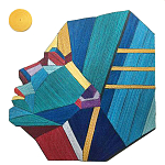 Арт объект на стену из нитей Девушка и Солнце wall panel Girl and Sun варинант исполнения - 2 | Loft Concept в Орле