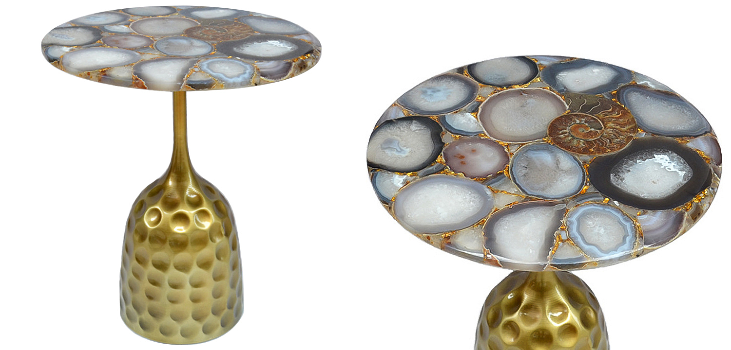 Приставной стол Cluster Surface Beige Agate Side Table Приставной стол Cluster Surface Beige Agate Side Table - Loft-Concept в Орле