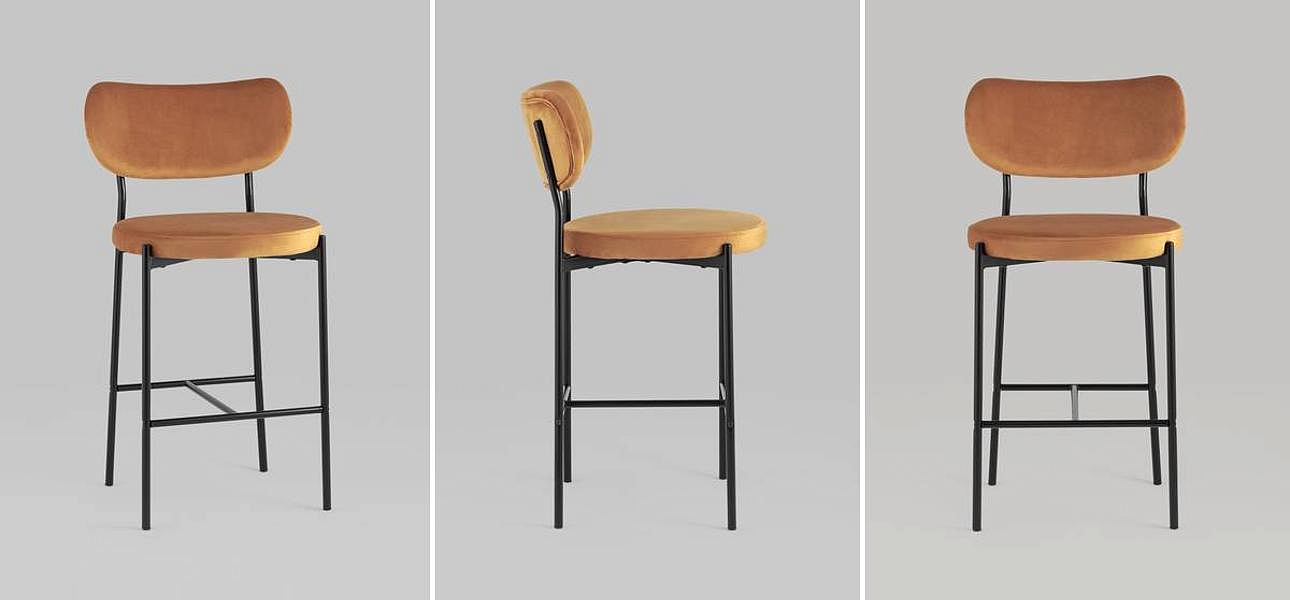 Барный Стул Alfie Chair Черные ножки Терракотовый Велюр Барный Стул Alfie Chair Черные ножки Терракотовый Велюр - Loft-Concept в Орле