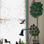 Обои ручная роспись Mughal Trees Original colourway on linen варинант исполнения - 3 | Loft Concept в Орле