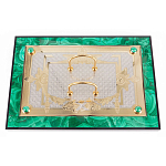 Настольный письменный набор из малахита и долерита с декором в виде герба России Leader Organizer варинант исполнения - 4 | Loft Concept в Орле