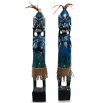 Комплект из 2-х деревянных статуэток Asmat Statuettes Dark Blue варинант исполнения - 4 | Loft Concept в Орле