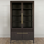 Витрина Primo со стеклянными фасадами и буфетом шпон Темный орех варинант исполнения - 2 | Loft Concept в Орле