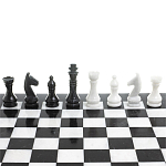 Шахматы классические с черной доской из натурального камня Мрамор Decorative Thematic Chess варинант исполнения - 4 | Loft Concept в Орле