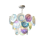 Люстра с каскадом из круглых разноцветных стеклянных дисков Mother of Pearl Iridescence варинант исполнения - 3 | Loft Concept в Орле