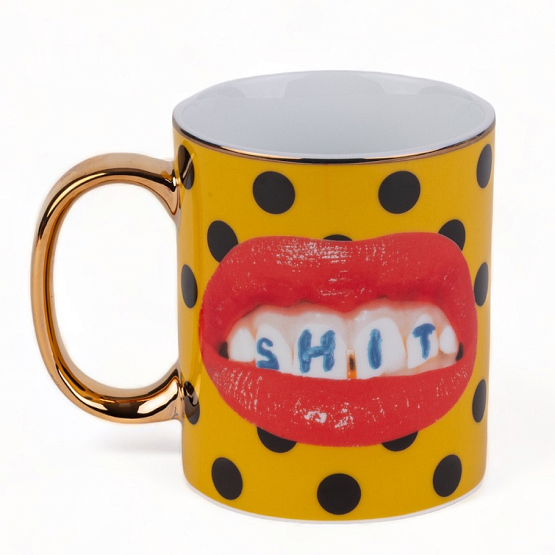 Кружка Seletti Shit Красный Золотой Черный Желтый Кружка Seletti Shit Красный Золотой Черный Желтый в Орле | Loft Concept