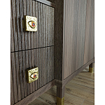 Большой шкаф с витриной Elsa Dreams Walnut варинант исполнения - 4 | Loft Concept в Орле