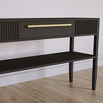 Дизайнерская Консоль с полкой и ящиком Primo Темный орех варинант исполнения - 3 | Loft Concept в Орле