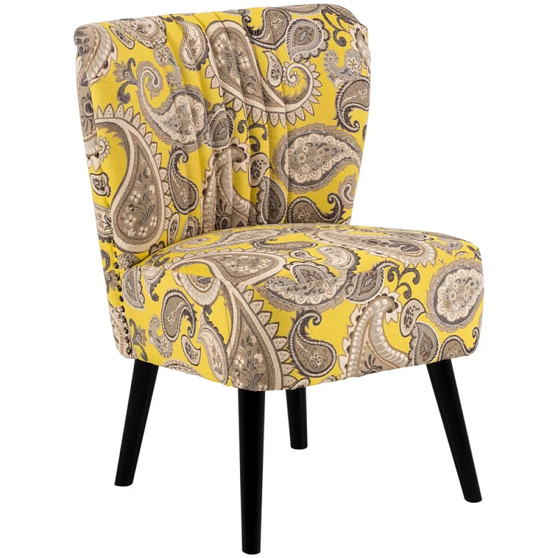 Кресло Harper Paisley Armchair Yellow Желтый Бежевый Черный Кресло Harper Paisley Armchair Yellow Желтый Бежевый Черный в Орле | Loft Concept
