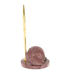 Часы настольные с шариковой металлической ручкой из натурального камня Stone Clock варинант исполнения - 6 | Loft Concept в Орле