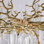 Люстра золотого цвета с декоративными ветками и длинными прозрачными стеклянными подвесами в форме сосулек Droplet Chandelier варинант исполнения - 8 | Loft Concept в Орле