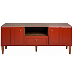 ТВ-тумба красная из массива бука с 2-мя дверками и ящиком Wenge Light варинант исполнения - 2 | Loft Concept в Орле