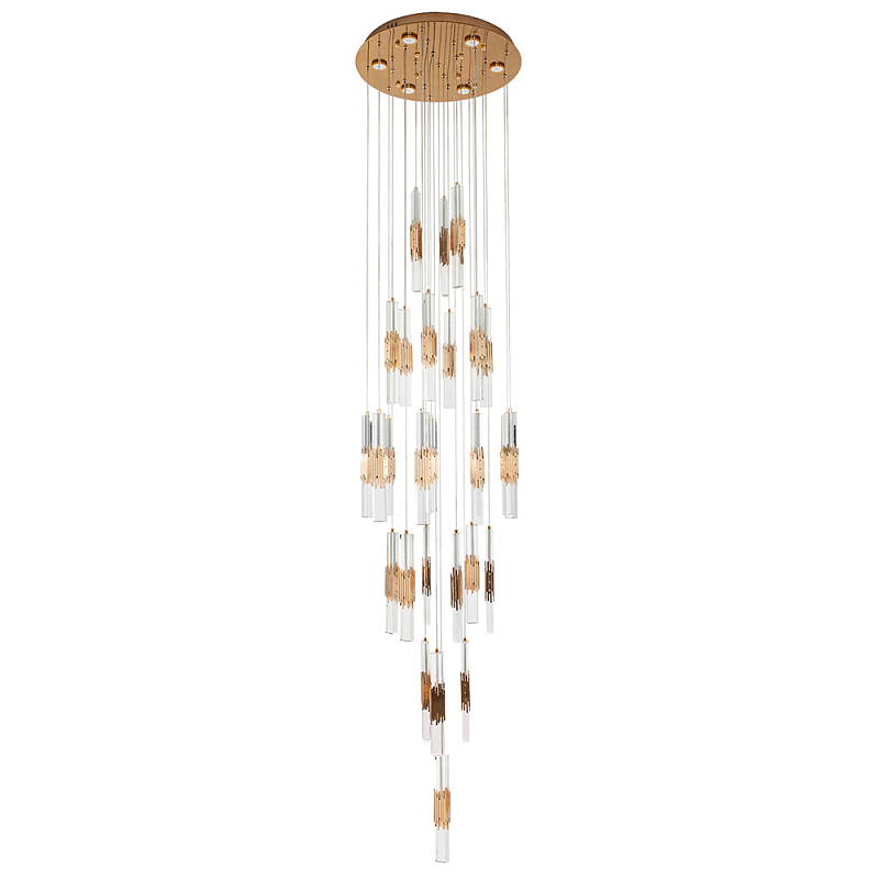 Люстра с прямоугольными плафонами из хрусталя Esme Rectangular Crystal Gold Chandelier Золотой Прозрачный Люстра с прямоугольными плафонами из хрусталя Esme Rectangular Crystal Gold Chandelier Золотой Прозрачный в Орле | Loft Concept