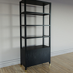 Стеллаж со стеклянными полками Elsa Dreams Black варинант исполнения - 6 | Loft Concept в Орле