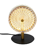 Настольная лампа с плафоном из рельефного стекла Peony Glass Bronze  варинант исполнения - 1 | Loft Concept в Орле