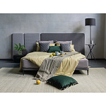 Кровать с большим мягким изголовьем Unity Grey Bed варинант исполнения - 6 | Loft Concept в Орле