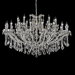 Люстра подвесная двухъярусная с 30-ю лампочками и прозрачными хрустальными подвесками на хромированном основании Crystal lamps варинант исполнения - 1 | Loft Concept в Орле