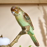 Подсвечник с двумя попугаями из фарфора на бронзовой ветке Eden Garden варинант исполнения - 3 | Loft Concept в Орле