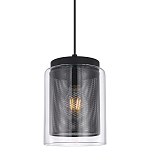 Подвесной светильник с сетчатым металлическим плафоном цилиндрической формы черный Metal Mesh варинант исполнения - 1 | Loft Concept в Орле