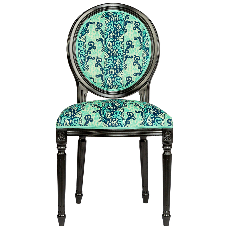 Стул из натурального бука Ikat Pattern бирюзовый Черный Бирюзовый Стул из натурального бука Ikat Pattern бирюзовый Черный Бирюзовый в Орле | Loft Concept