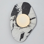 Бра с каменным черно-белым основанием и плафоном из стекла Shaw Marble Lighting варинант исполнения - 1 | Loft Concept в Орле