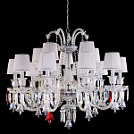 Люстра с 15-ю белыми текстильными абажурами и хрустальными подвесками Lustre Reverie варинант исполнения - 1 | Loft Concept в Орле