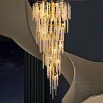 Люстра многоярусная с каркасом из металла и прозрачными подвесками FAIRYTREE Light варинант исполнения - 2 | Loft Concept в Орле