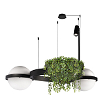 Подвесной светильник с 2-мя шарообразными плафонами и цилиндрическим спотом Light of Еyes варинант исполнения - 4 | Loft Concept в Орле