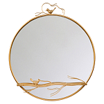 Зеркало настенное в раме золотого цвета с декором птица на ветке Mirror Portal варинант исполнения - 1 | Loft Concept в Орле