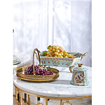 Блюдо прямоугольное из голубого фарфора с ручками и рисунком птиц и цветов Blue Garden варинант исполнения - 5 | Loft Concept в Орле