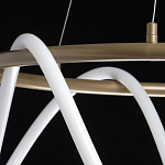 Люстра подвесная круглая золотого цвета с белыми изогнутыми световыми линиями Luke Lampco Tracer Lamp варинант исполнения - 10 | Loft Concept в Орле