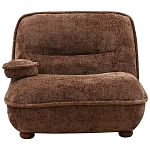 Кресло без подлокотников коричневое ну круглых деревянных ножках Loup Plush Armchair Brown варинант исполнения - 6 | Loft Concept в Орле