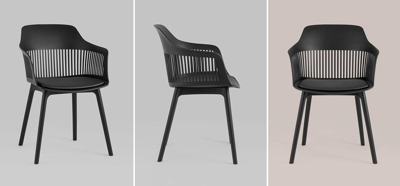 Стул Crocus Chair Черный цвет Велюровая подушка Стул Crocus Chair Черный цвет Велюровая подушка - Loft-Concept в Орле