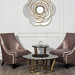 Стол журнальный коричневый на золотом основании Symphony of the Earth варинант исполнения - 2 | Loft Concept в Орле